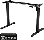 ERGOMAKER Height Adjustable Standing Desk Frame, Electric Sit Stand Desk Base with Automatic Memory Smart Handset (Black Frame, Without Desktop)