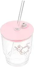 VINTORKY 1 Set Creative Korean Style Coffee Mug Transparent Glass Cup with Straw and Lid for Home Parties and Water Cup Occasion