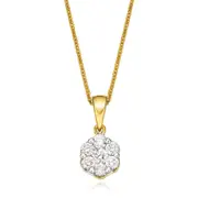 Zamel's 9ct Yellow Gold Round Brilliant Cut with 1/2 CT of Diamonds Pendant