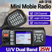 AR-318 Mini Mobile Radio 25W Dual Band UHF VHFDual Mode Watch Voice Encryption