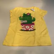 The Children’s Place Girls Cactus Cat Graphic Tee Yellow L