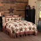 Abilene Star Twin Quilt. Patchwork Quilt. VHC Brands. Burgundy, Tan. Quilt Only