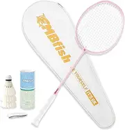 Badminton Racket Set with 2 Carbon Fiber Racquets, 3 Shuttlecocks, 2 Replacement Grip Tapes and 1 Carrying Bag - Perfect for Outdoor Games and Gym