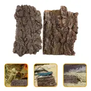 2 Pcs Reptile Bark Resting Terrace Fish Tank Ornament Pet Hermit Crab Supplies