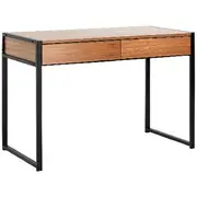 Sheffield 2 Drawer 1115mm Desk Black and Walnut