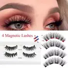 No Adhesive Needed Magnetic Eyelashes Four Magnets Cross Wispy False Eyelashes