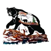 Metal Decor Bear Wall Art Trees Personality Black Animal