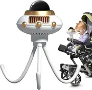 Clip Fan for Stroller,Space Octopus Clip Bladeless Fan - Stroller Accessories, Outdoor Cooler with Flexible Tripod for Crib Car Seat Travel