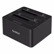 2.5 3.5 inch Hard Drive Docking Station 2 Bay USB3.0 to SATA HDD Case Support UASP 16TB HDD Enclosure Black(6629US3)