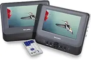 Salora DVP7048TWIN Portable DVD Player 7 Inch HD with Stereo Speakers, Power Supply, Integrated Battery and USB/SD Card