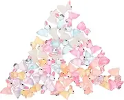 Abaodam 80pcs Glow The Dark Mini Bunny Figurines Adorable Easter Rabbit Statues for DIY Decorations Luminous Ornaments for Fairy Garden and Home Decor Each