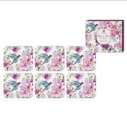 Ashdene Kitchen Cork Backed Drink Coasters Birds & Blooms Set 6 522241
