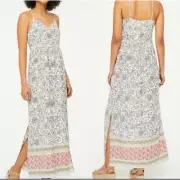 NWT Ann Taylor Loft Outlet Boho Maxi Dress in Snowy White Floral Print Size 8