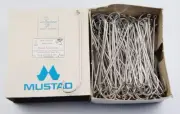 100 - Mustad 92618E-7/0 X-Long Shank Nickel Up Eye Saltwater Fly Tube Hook