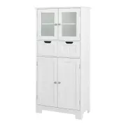 Costway Floor Storage Kitchen Organizer with 3-position Shelves White
