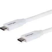 StarTech.com 2m 6 ft USB C to USB C Cable w/ 5A PD - M/M - White - USB 2.0 - USB-IF Certified - USB Type C Cable - USB C Chargin