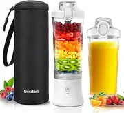 Portable Blender Personal Juicer with Insulated Sleeve for Shakes and Smoothies - 20 OZ Mini Blender Cup with 6 Blades, Travel Lid, USB Rechargeable - Small Blender for Kitchen, Travel, Office, Gym
