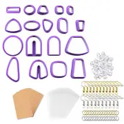118 Pcs Clay Cutters Set Multi Shapes Clay Polymer Cutters With Earring Hooks