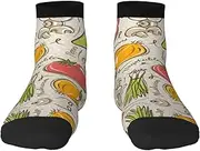[JBYJBX] Vegetable Fruit Print Adult Socks Womens Mens Workout Thermal Cozy All-Season Gift Holiday Articles Use