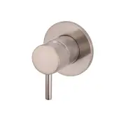 Round Brass Basin/Bath Short Pin Lever Mixer - Wall Mounted - Champagne