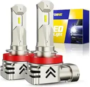 AUTOONE Upgraded H11 LED Light Bulbs, 18000LM Super Bright H8 H9 Fog Lights with Cooling Fan, 6000K Cool White, Plug and Play, Pack of 2