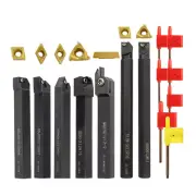 7PCS Lathe Turning Tool Holder Boring Bar Indexable Carbide Inserts Set Wrench