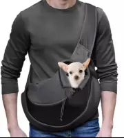 YUDODO Pet Dog Sling Carrier Breathable Mesh Travel Safe Gray SZ MEDIUM NWOT