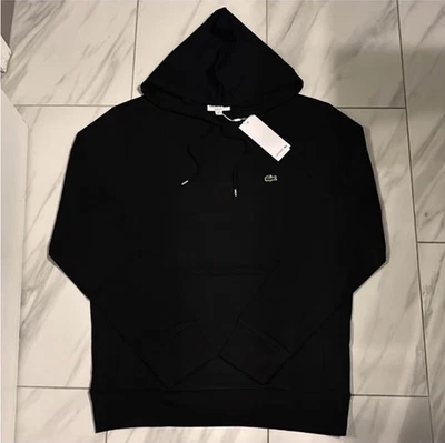 Lacoste Men's Lightweight Pullover Hoodie Black New