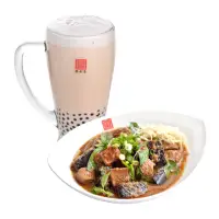 在飛比找momo購物網優惠-【春水堂】招牌滷味米血豆干+中杯珍珠奶茶(冰)