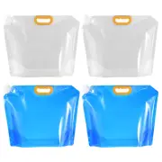 4Pcs 10L Collapsible Water Container Bag Plastic Storage Water Bag Clear Blue