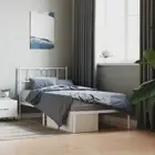 White Metal Bed Frame with Headboard King Single