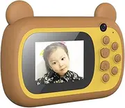 A7 Camera 1080P Digital Instant Camera P Pr with 2 p Dual Cameras 2.4 inch Display Screen 3 Rolls of Print Paper Replaceable TF Card Design for ren Brown No TF Card