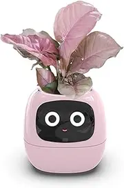 TPHRAVAL Intelligent Flower Pot, Electronic Bud, Maintenance Plant Assistant, Fun Interactive Flower Pot, Indoor Green Planting Monitoring, LCD Screen Display, Cell Phone APP Connection (Pink)