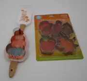 R & M Thanksgiving 6 Piece Spatula Cookie Cutter Set, Turkey, Acorn, Leaf, apple
