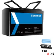 Gentrax 12V 100Ah Lithium Battery + 5* Heavy Duty Fuse With Fuse Holder 250A