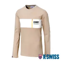 在飛比找momo購物網優惠-【K-SWISS】長袖T恤 Panel Tee-男-奶茶(1