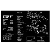 2 Pcs Anti slip Rubber Neoprene Cutting Pad Work Table Pad Exploded View Printed Mouse Pad Mat Glock