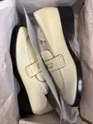 Charles & Keith Off White Cream Leather Penny Loafers Women’s Size 36