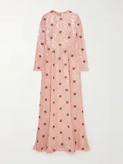 [Erdem] Erdem - Gathered Sequined Crepe De Chine Gown - Pink - UK 10 UK 10 Pink
