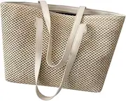 [OATIPHO] Handbag Large Beach Bag Beach Bag Large Crochet Purse Tote Bags Woven Bags for Women Basket Duffle Bag for Women Wicker Bag Macrame Beach Bags for Women Purses Khaki Straw
