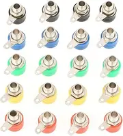 ANKROYU 20Pcs Banana Plug Socket, ABS Mixed Colors 4mm Speaker Amplifier, Amplifier Banana Socket, Terminal Banana Plug for Speaker Amplifier Terminal