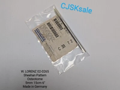 W. LORENZ 02-0265 Sheehan Pattern Osteotome 5mm 15cm 6" (NEW).