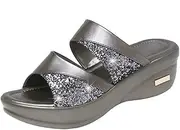 [OATIPHO] Summer Platform Shoes Thick Wedge Slipper for Casual Beach Wear Stylish Fish Mouth Design Comfortable Mom Shoes Grey 36/6us/3.5uk/36.5eu