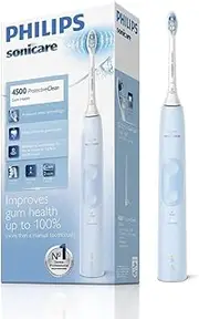 Philips Sonicare Protective Clean 4500 Rechargeable Electric Toothbrush with 2 Cleaning Modes and Built-in Pressure Sensor, Light Blue, HX6823/16