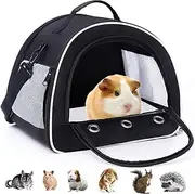 Small Pet Carrier for Travel, LWYMX Portable Guinea Pig Carrier Bag, Small Animal Cage Hamster Backpack for Squirrel, Rabbit, Bunny, Hedgehog, Bird, Rat and The Other Small Animals