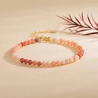Natural Red Aventurine Dainty Bracelet Orange Gemstone Bracelet Minimalism