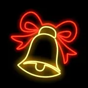 Bell with Red Bow Rope Light Motif 50cm