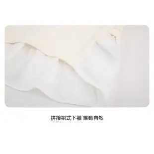 Gap 女童裝 Logo印花假兩件圓領長袖上衣-奶白色(890218)