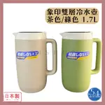 【54SHOP】日本製 象印 雙層冷水壺 1.7L 綠色/茶色 冷水壺 保冷壺 保冷專用 雙層結構