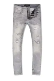 Jordan Craig Ross Fit With Shreds Skinny Jeans Cement Wash 38 38 Cement Wash
